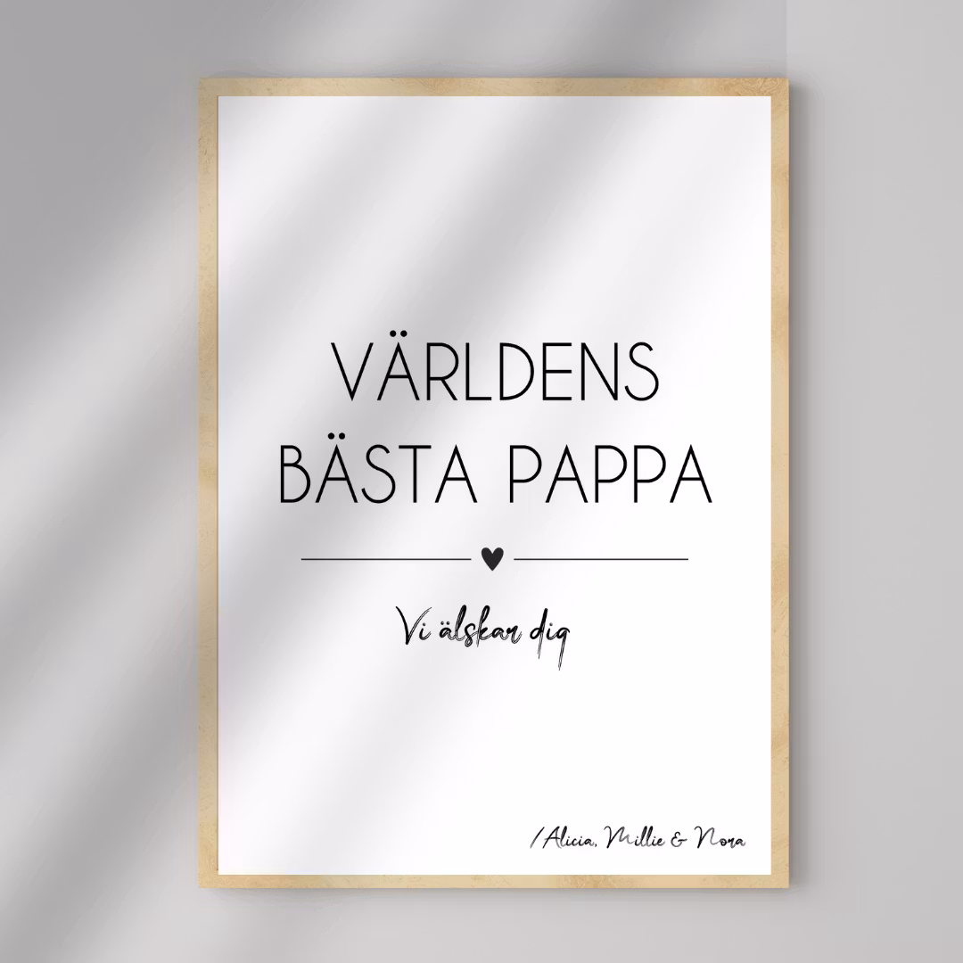 Pappa Poster - Vi älskar dig