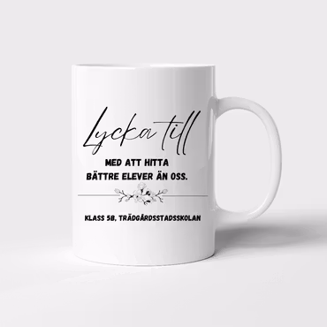 Personlig mugg till lärare