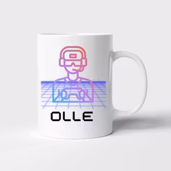 Mugg med personligt namn - Gamer