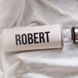 Glasflaska med namn - Rak