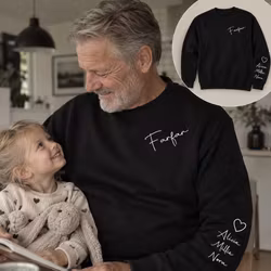 Farfar sweatshirt med barnbarnens namn