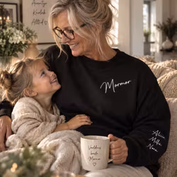 Mormor sweatshirt med barnbarnens namn