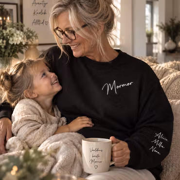 Mormor sweatshirt med barnbarnens namn