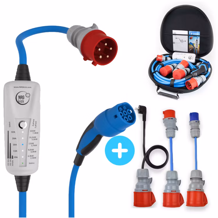 NRGkick 22kW Mobil laddare med adapterpaket