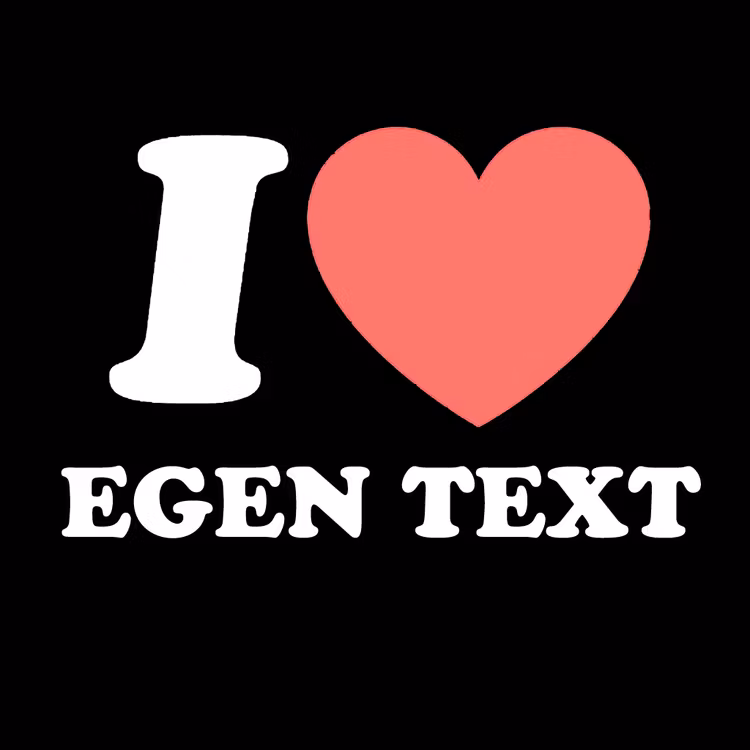 Bildekal - "I Love EGEN TEXT"