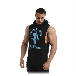 Golds Gym - Drop Armhole Hooded Vest - Black