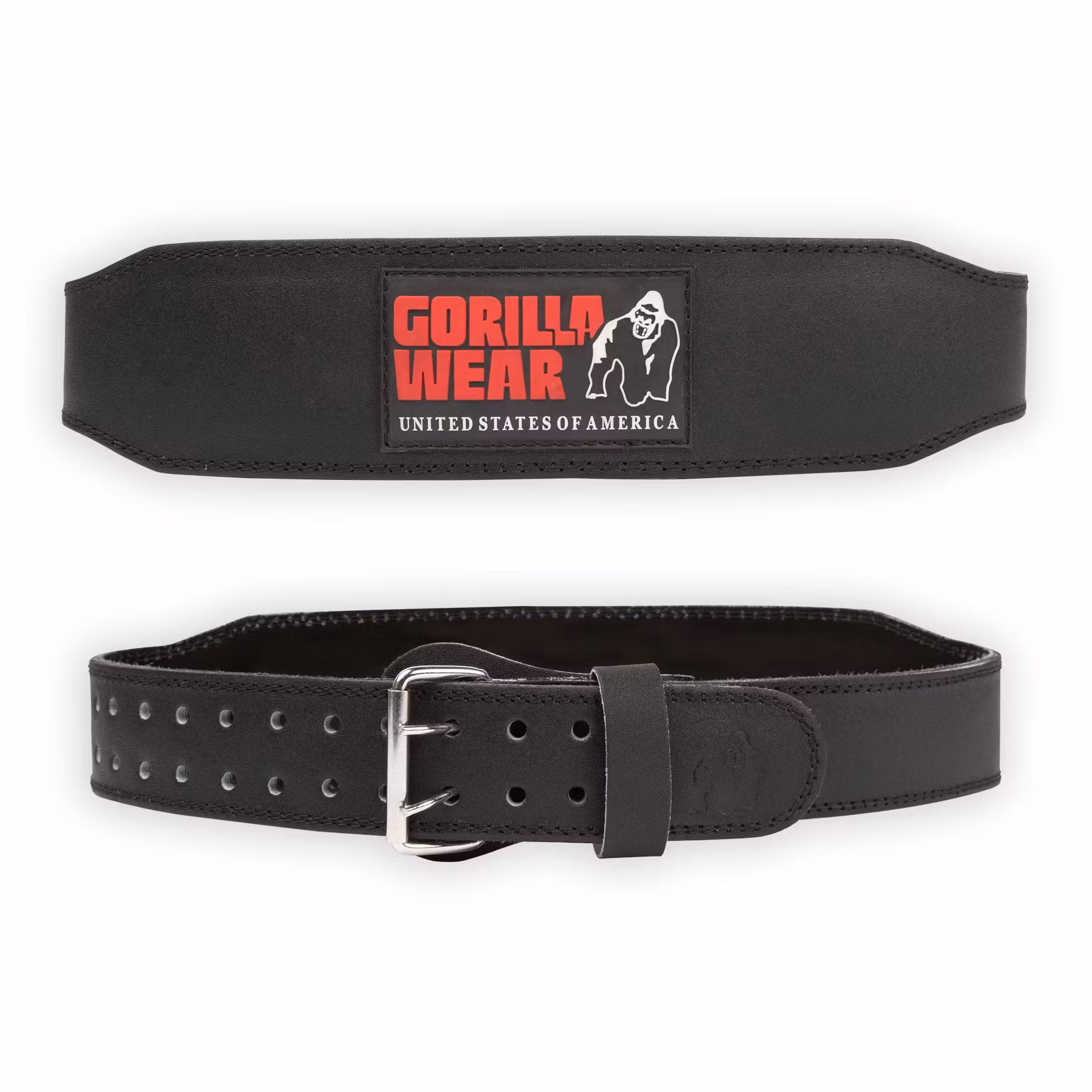 4 Inch Padded Leather Belt, black/red