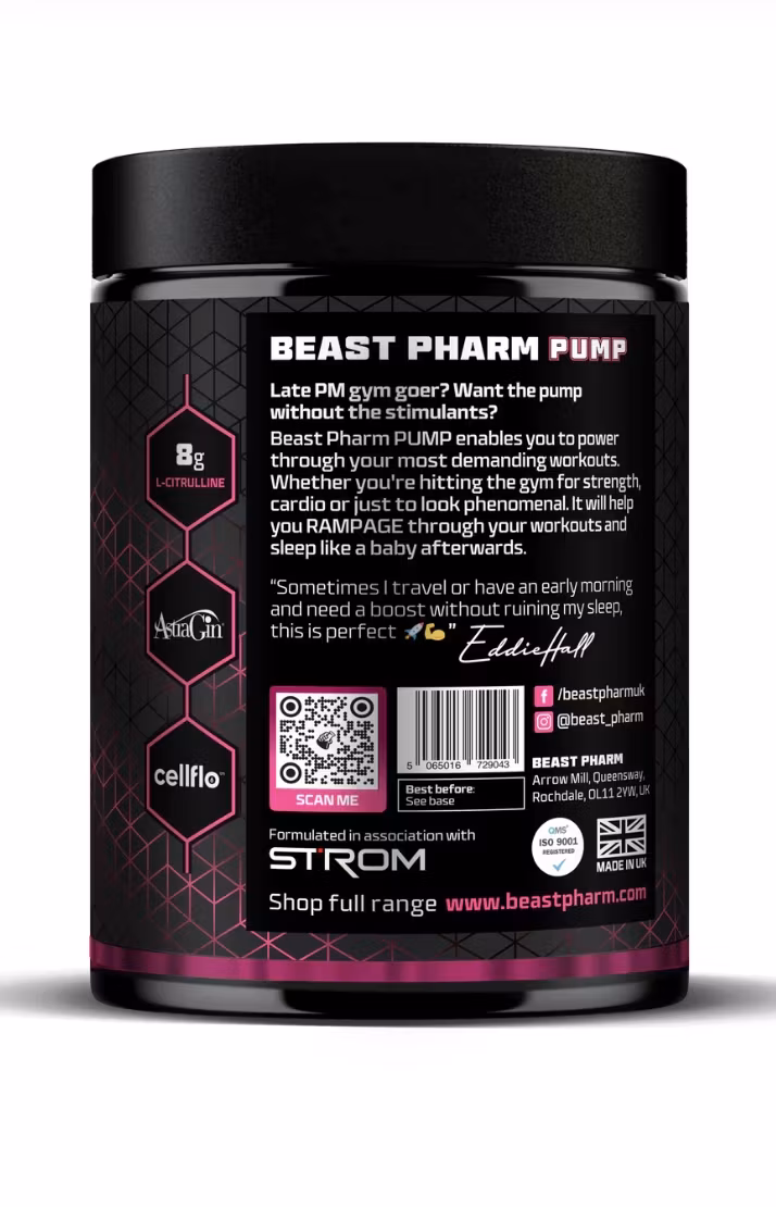 Beast Pharm - PUMP (Stim free) Pre Workout