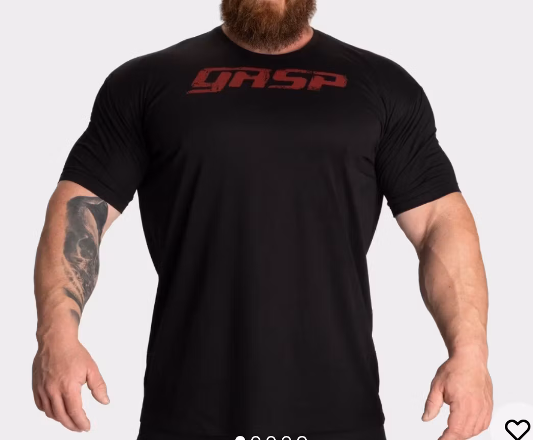 GASP - Legacy Gym Tee, Black/red