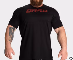 GASP - Legacy Gym Tee, Black/red