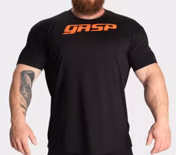 GASP - Legacy Gym Tee, Black/orange