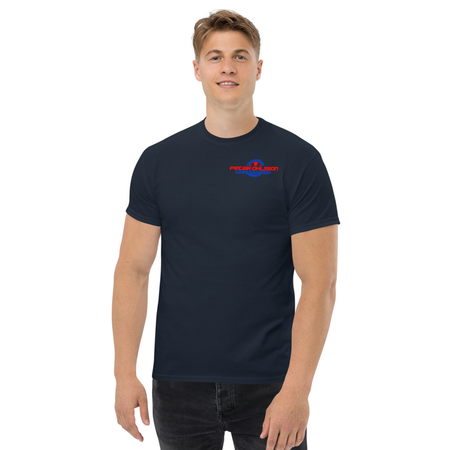 T-shirt blå/röd tryck
