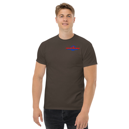 T-shirt blå/röd tryck
