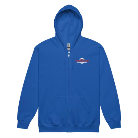 Unisex heavy blend zip hoodie Brösttryck