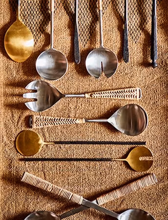 Iron & brass - Serving set