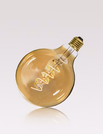 E27 - G125 Spiral Amber dimmable