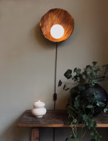 Upcycled - Oiled bowl lamp