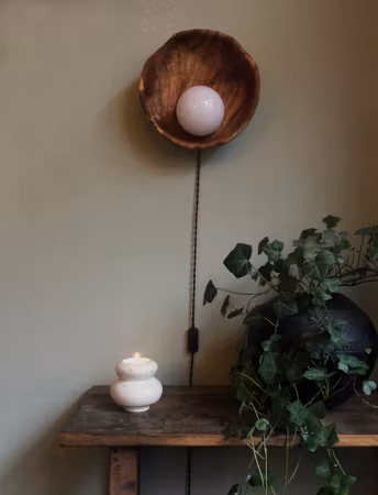 Upcycled - Oiled bowl lamp