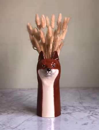 Hand painted - Fox vase