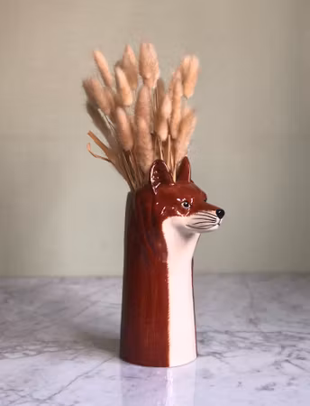 Hand painted - Fox vase