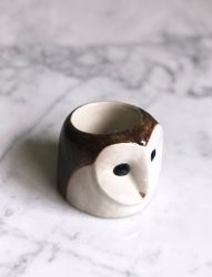 Hand painted - Owl egg cup