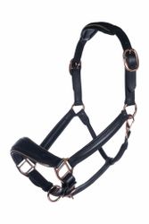 Lädergrimma, ponny-full, HKM Rosegold