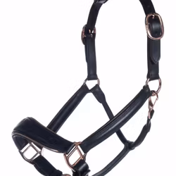 Lädergrimma, ponny-full, HKM Rosegold