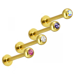 Guldpläterad Labret med ädelsten