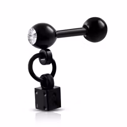 Svart tragus / Helix med fyrkant