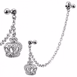 Två smycken i ett! Tragus/Helix med krona