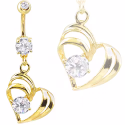Navelpiercing med guld hjärta