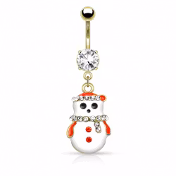 Navelpiercing med snögubbe