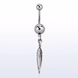 Navelpiercing med stål fjäder