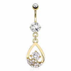 Navelpiercing med droppe och CZ