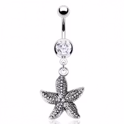 Navelpiercing med sjöstjärna