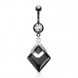 Navelpiercing i svart