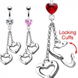 Navelpiercing med handbojor vit