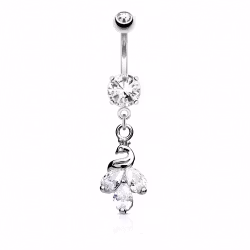 Navelpiercing med påfågel