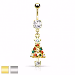 Navelpiercing med hängande Julgran