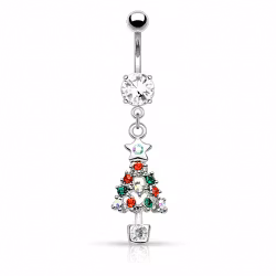 Navelpiercing med hängande Julgran