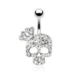 Navelpiercing döskalle med bling