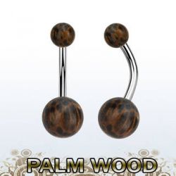 Navelpiercing med palmträ