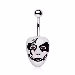 Navelpiercing med Pierrot mask