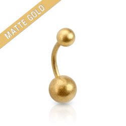 Navelpiercing i matt guld