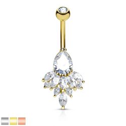 Navelpiercing med ädelstensprismor