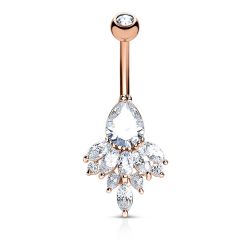 Navelpiercing med ädelstensprismor
