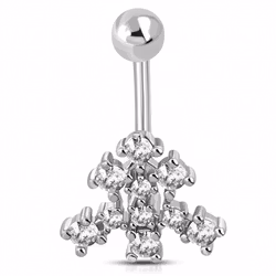 Navelpiercing med ädelstensmönster