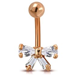Navelpiercing med ädelstens rosett