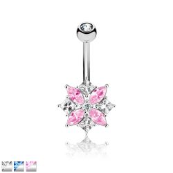 Navelpiercing med vacker blomma