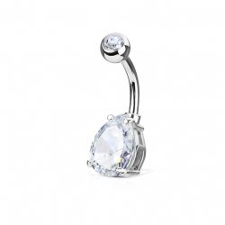 Navelpiercing med droppformad cz sten